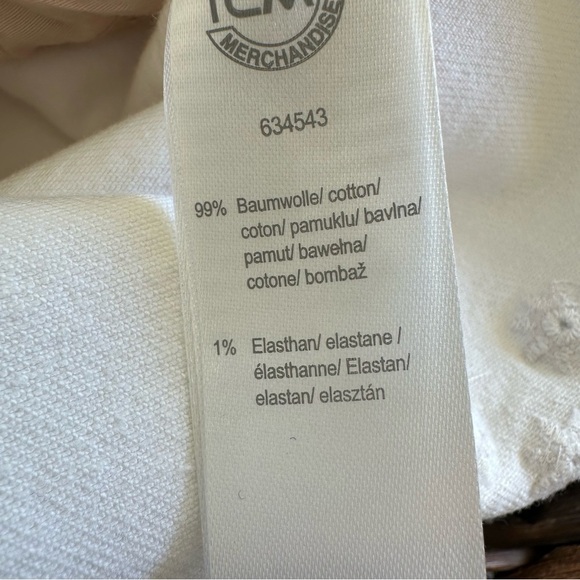 Tchibo Womens size 4 White Eyelet Lace Denim Jean Mini Skirt Embroidered Preppy - Picture 7 of 8